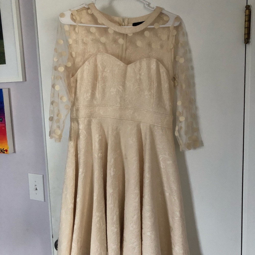 Beautiful shear topped cream dress